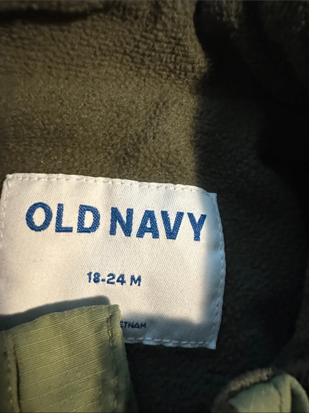 Old Navy Quilted Olive Green Kids Vest with Chest Pocket